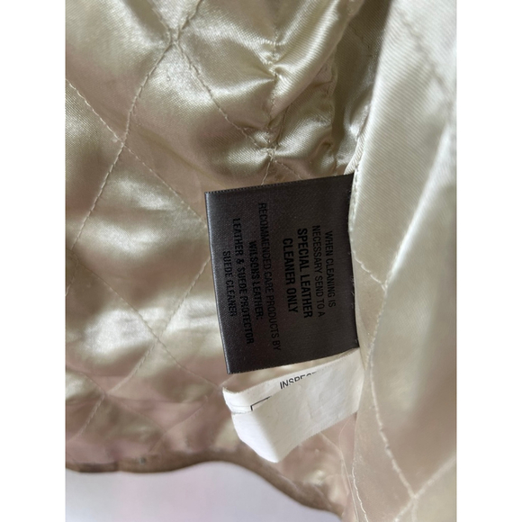 Women's Wilsons Leather Jacket Size S Beige - Picture 7 of 8